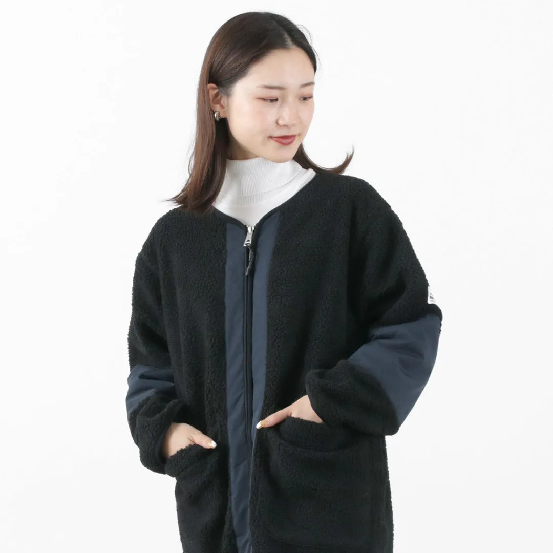 【50％OFF】CAPE HEIGHTS（ケープハイツ） ベテル フリースジャケット レディース アウター 羽織り ボア メッシュ Vネック 切り替え ミドル丈 WMNS BETHEL FLEECE【セール】