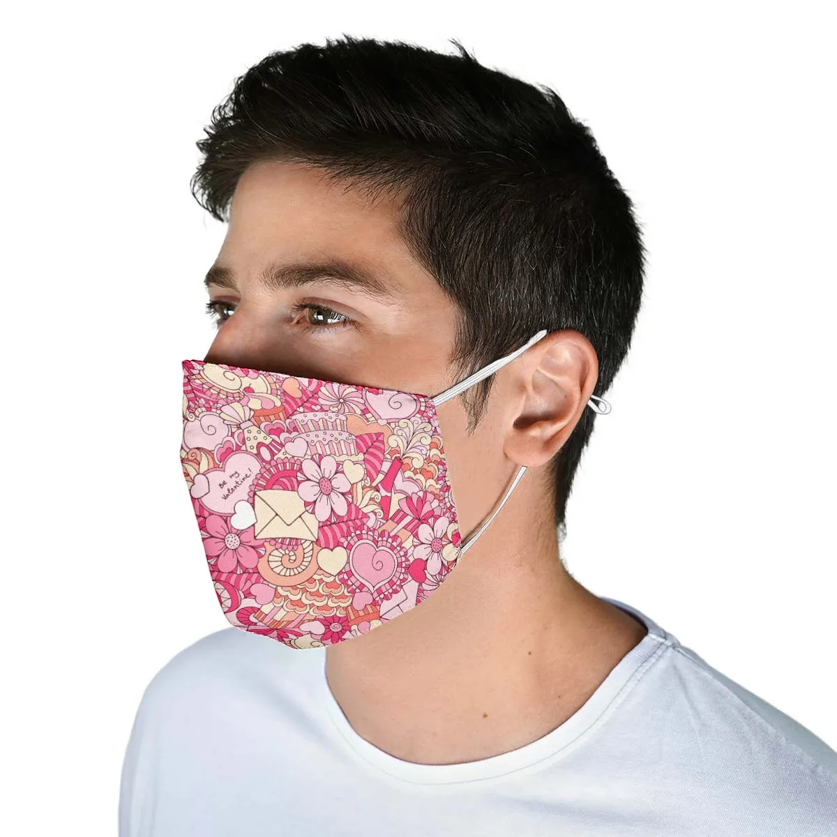 Abstract Valentines Day Face Cover