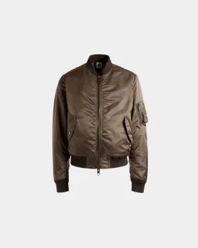 Adrien Brody Travel Collection Bomber In Military Green Nylon 