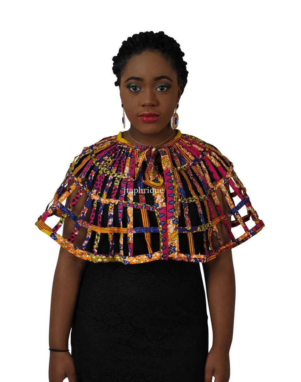 African Ankara Print Weaved Cape - African Clothing Store | JT Aphrique