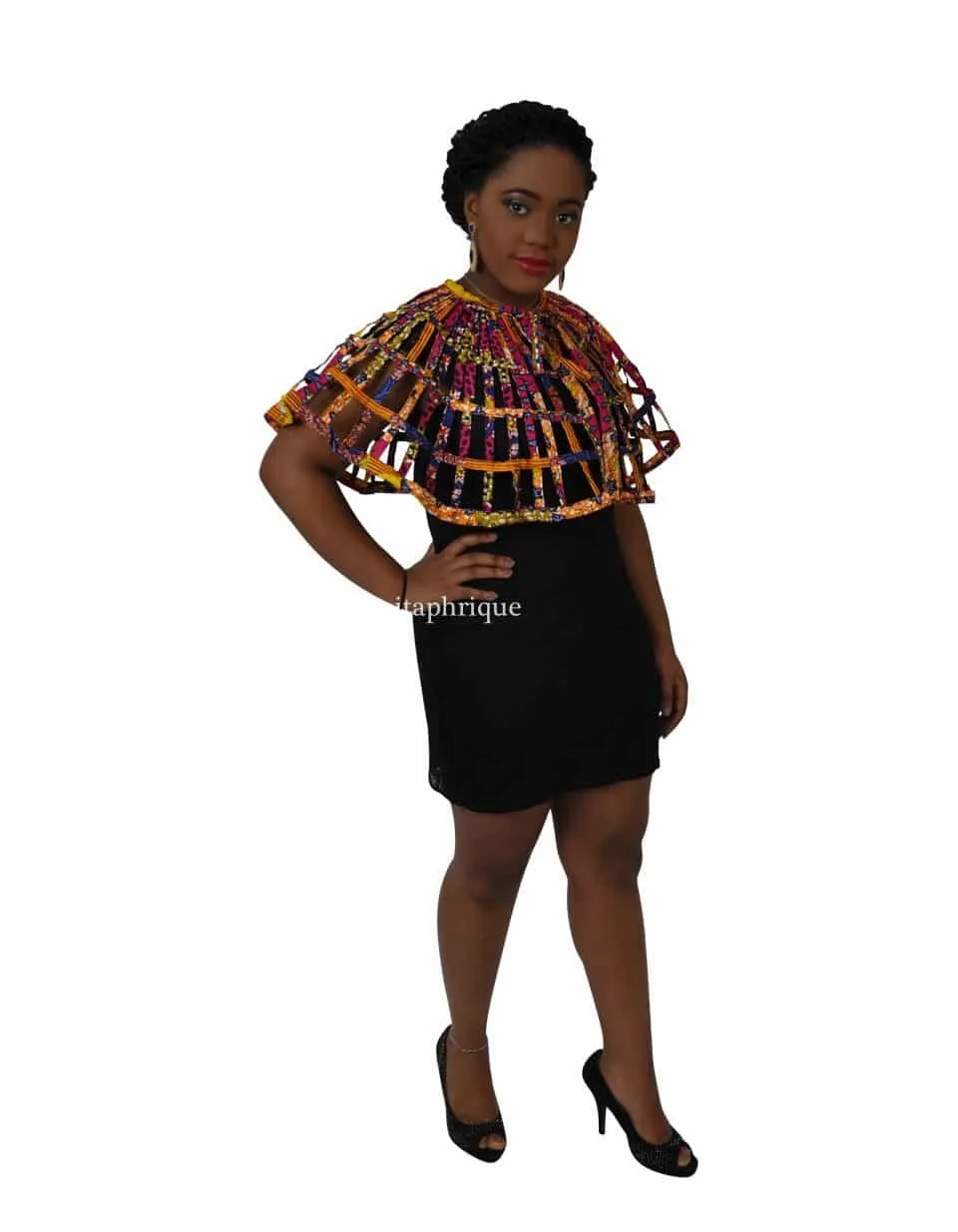 African Ankara Print Weaved Cape - African Clothing Store | JT Aphrique