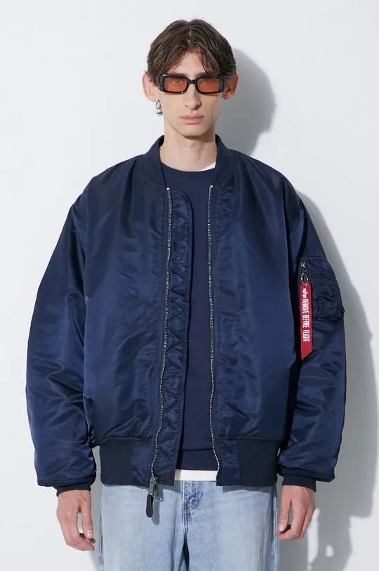 Alpha Industries jacket Bomber & Flightjackets MA-1 men's navy blue color 100101.07