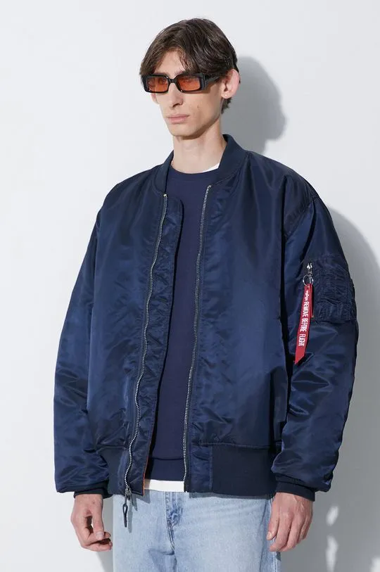 Alpha Industries jacket Bomber & Flightjackets MA-1 men's navy blue color 100101.07