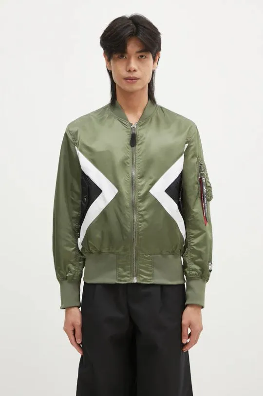 Alpha Industries reversible bomber jacket x Neil Barrett MA-1 men's green color