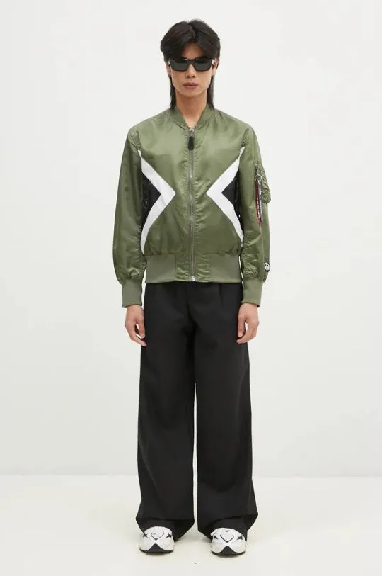 Alpha Industries reversible bomber jacket x Neil Barrett MA-1 men's green color