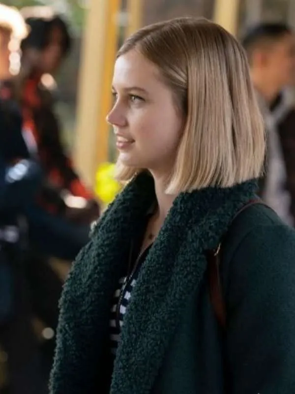 Angourie Rice Honor Society Shearling Green Trench Coat