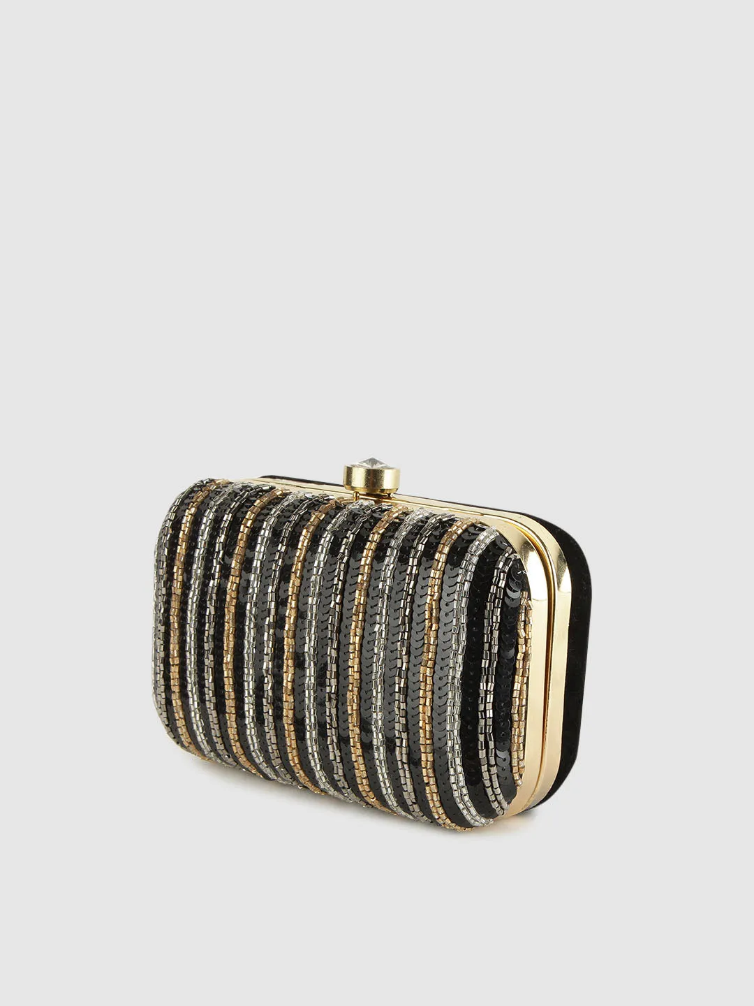 Beaded Stripe Box Pouch