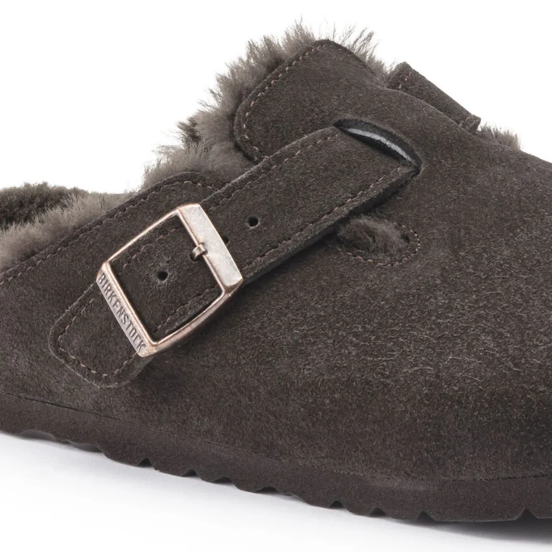 Birkenstock Boston Shearling Mocha Suede