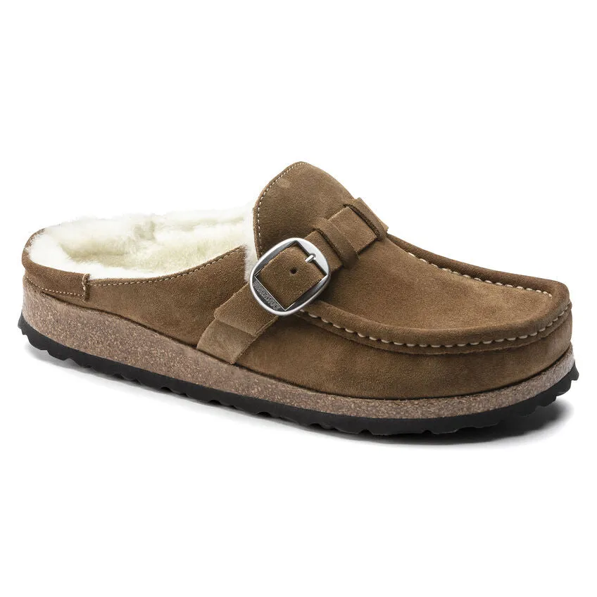 Birkenstock Buckley Shearling Suede Leather Slip On Clog - Shearling Tea 1018127