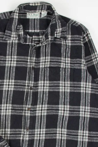 Black Plaid L.L. Bean Vintage Flannel 3407