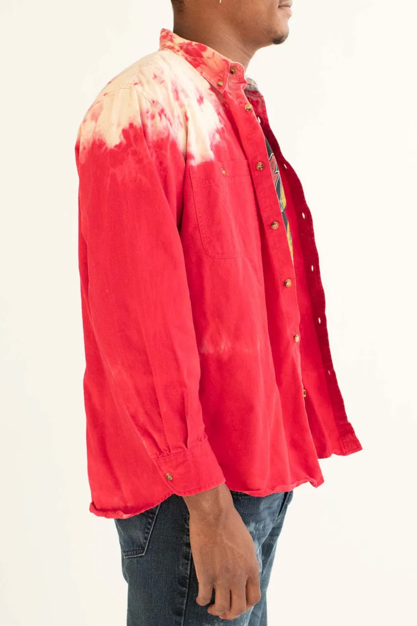 Bleach Topped Red Flannel Shirt