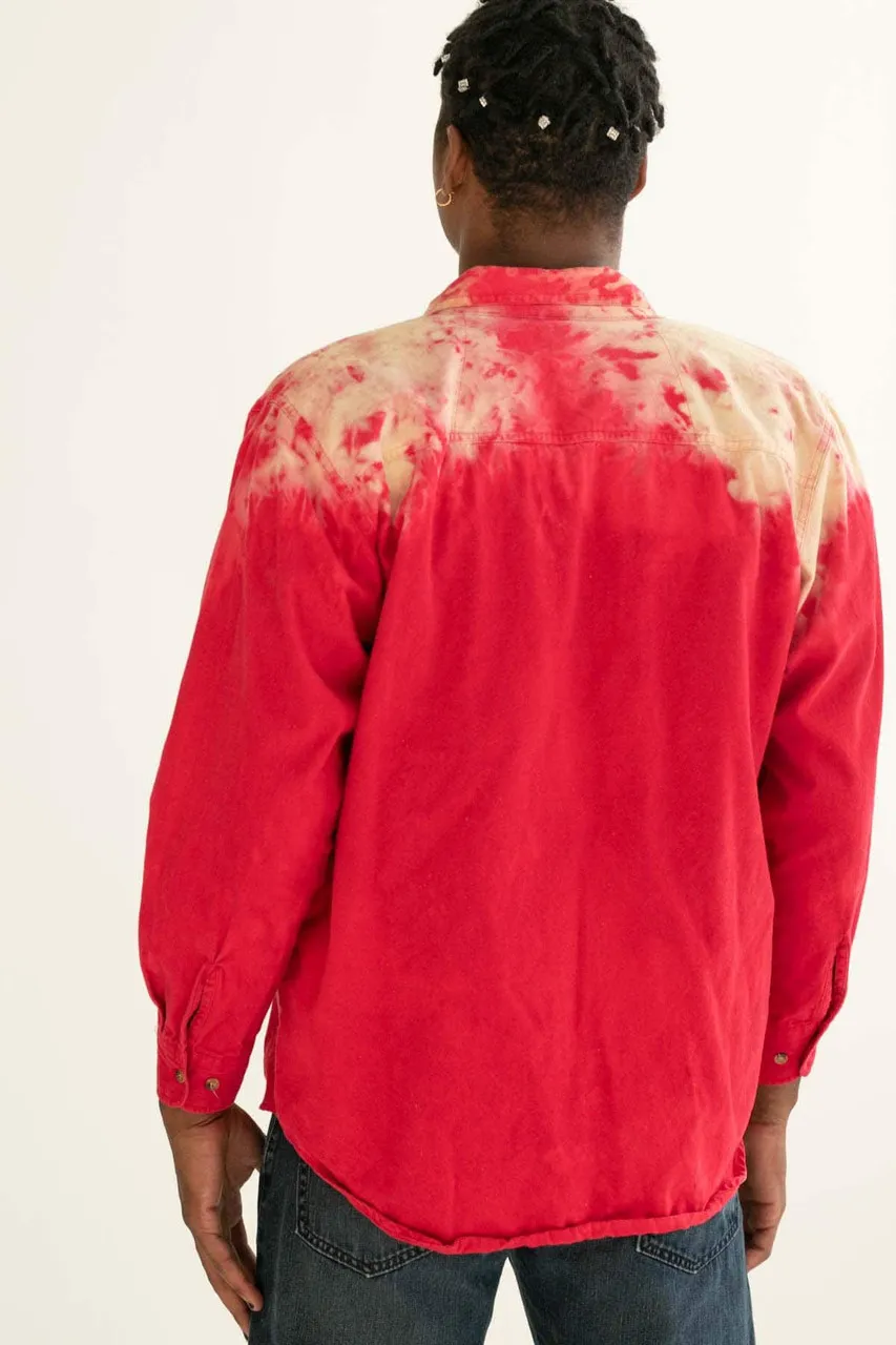 Bleach Topped Red Flannel Shirt