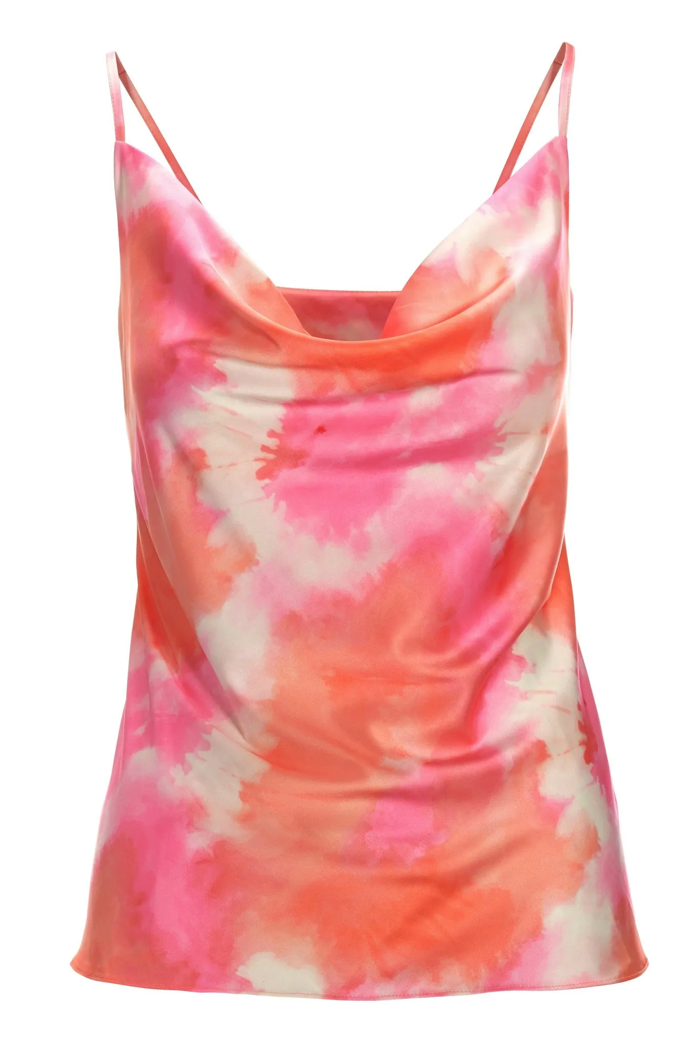 Blossom Ombre Cowl Neck Charmeuse Cami Pink Multi