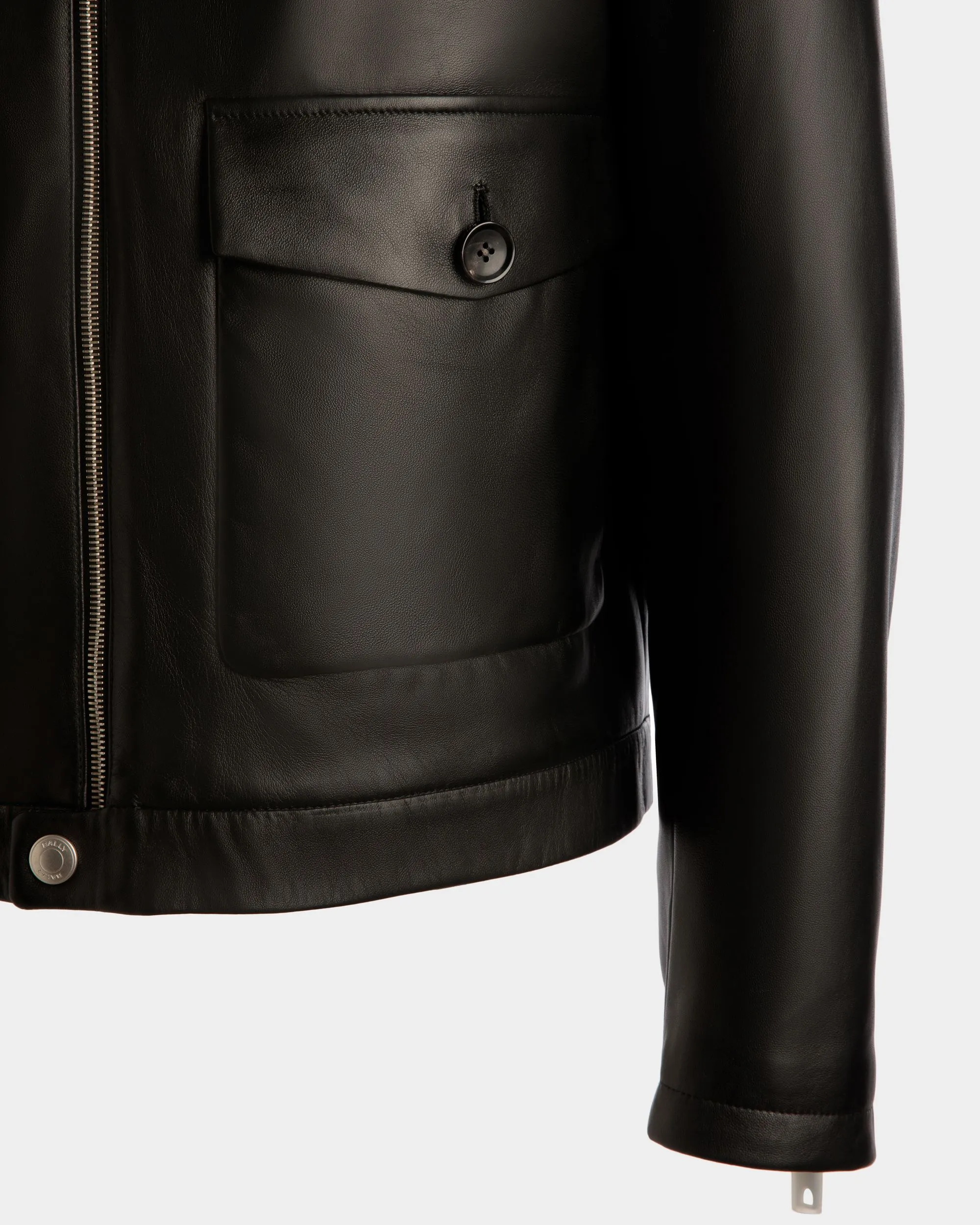 Bomber Jacket In Black Leather 