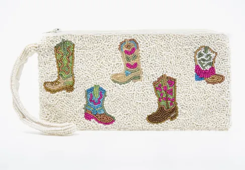 Boot Beaded Wristlet