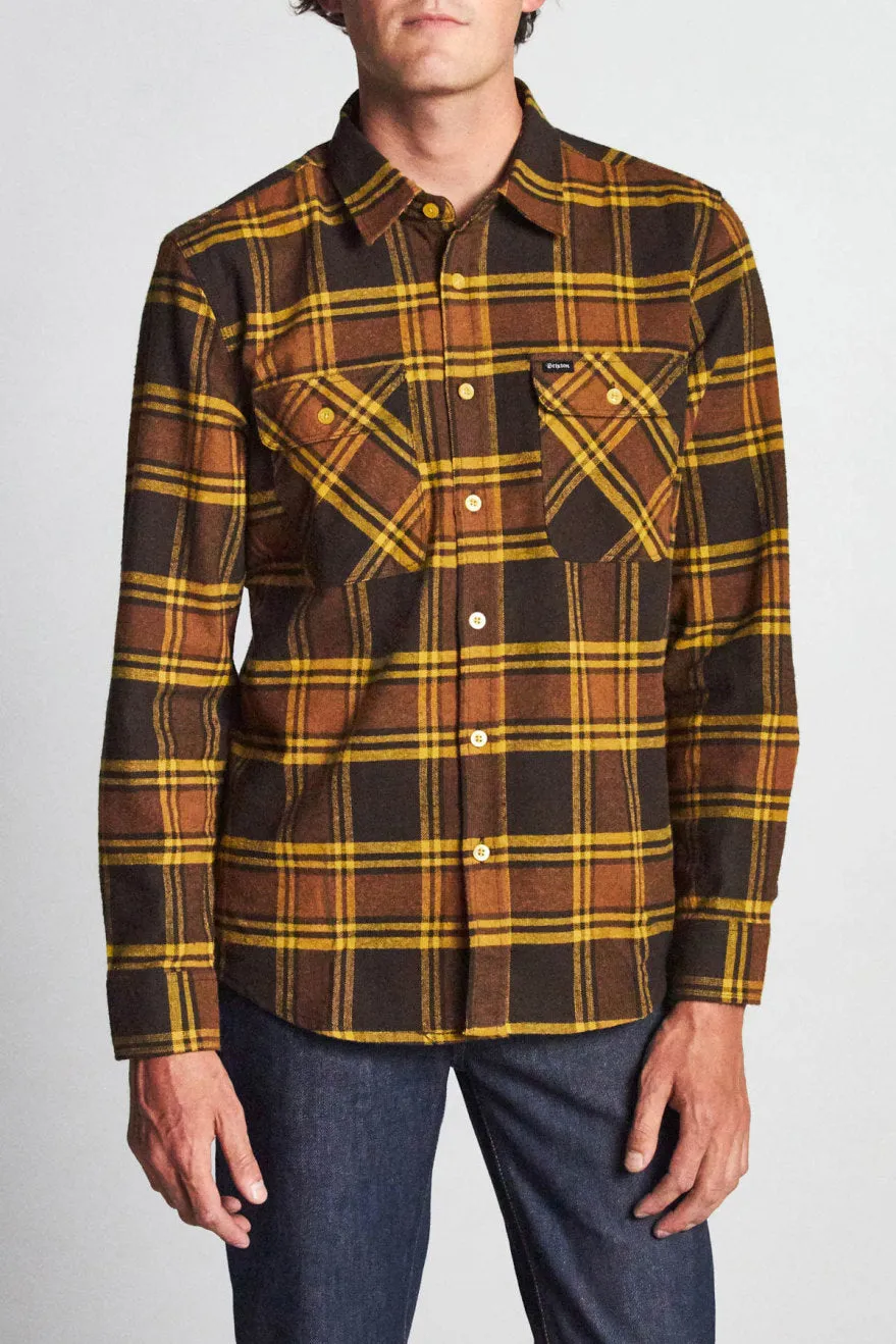 Bowery L/S Flannel - Brown/Gold