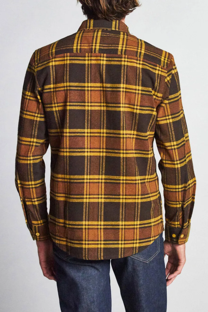 Bowery L/S Flannel - Brown/Gold