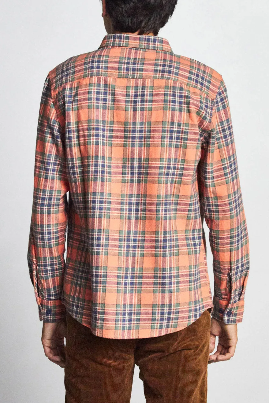 Bowery L/S Flannel - Salmon/Navy