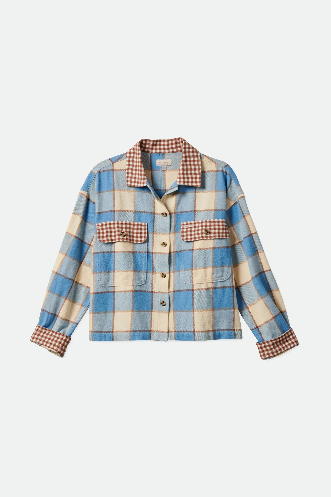 Bowery Women's L/S Flannel - Casa Blanca Blue/Dove