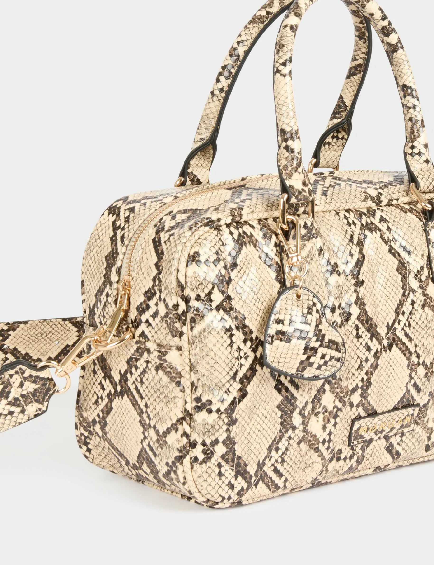 Bowler bag snake effect sand women