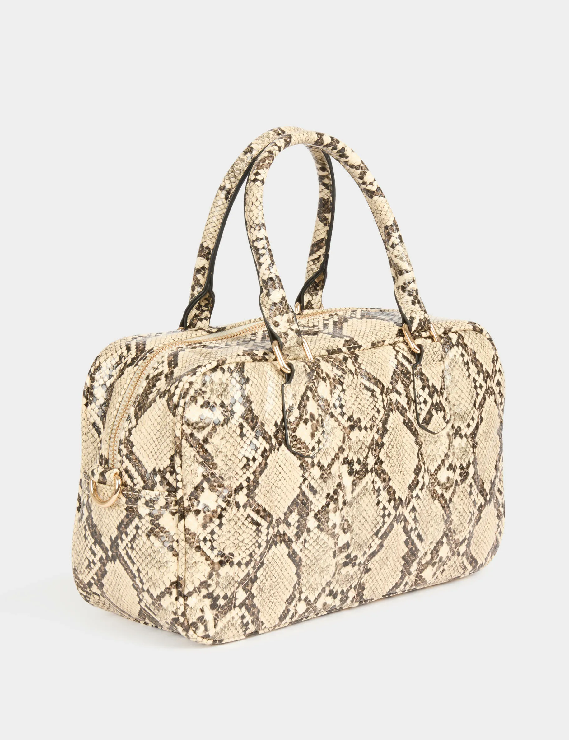 Bowler bag snake effect sand women