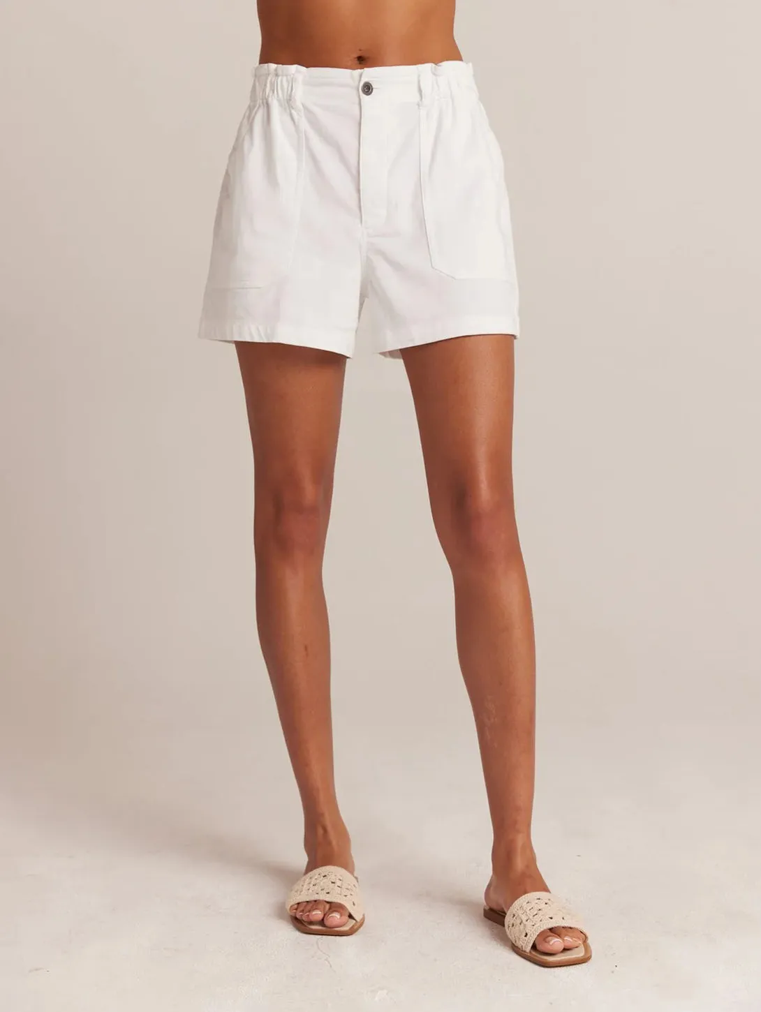 Callie Ruffle Short - White