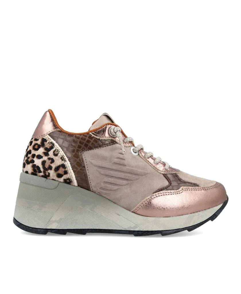 Cetti C-1337 Women's wedge leopard sneakers