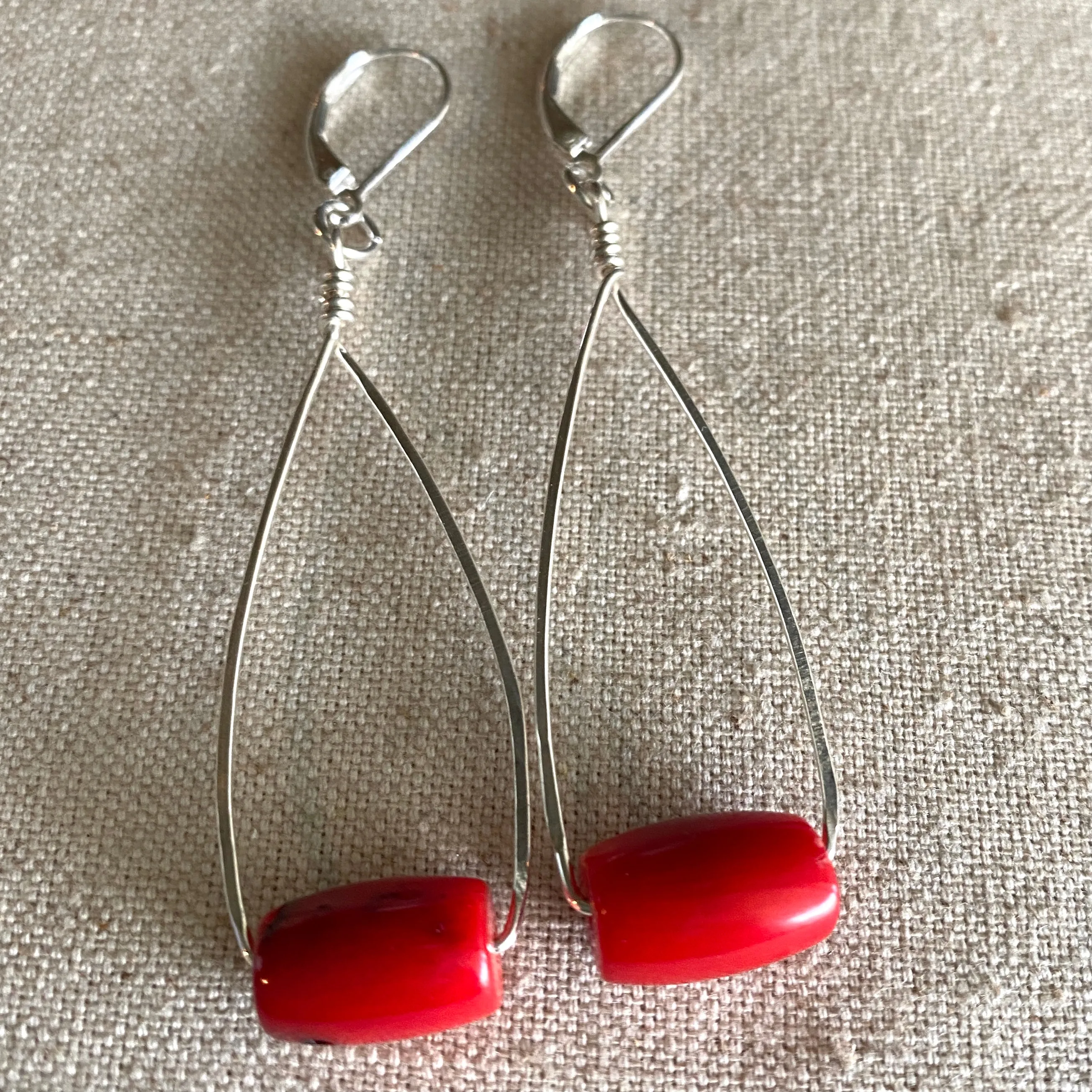 Coral Barrel Earrings