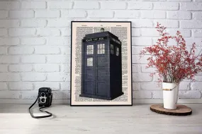 Doctor who tardis vintage dictionary poster