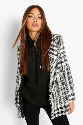 Double Breasted Dogtooth Oversized Blazer