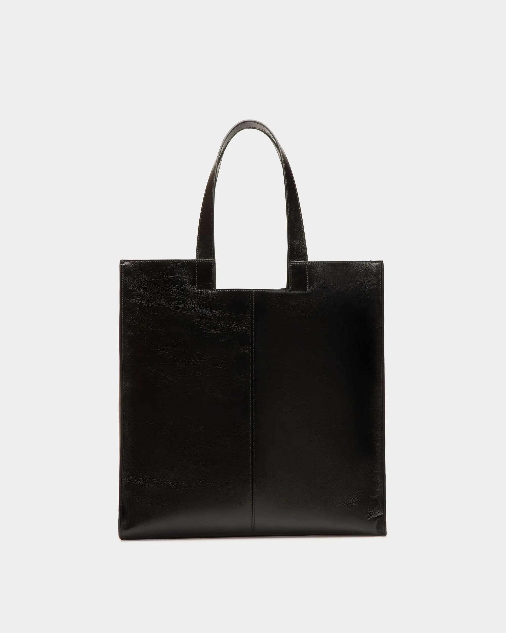 Easy Bally Tote Bag In Black Leather with Studs 