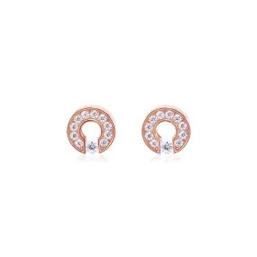 ER118RG B.Tiff Barrel Rose Gold Plated Stainless Steel Earrings