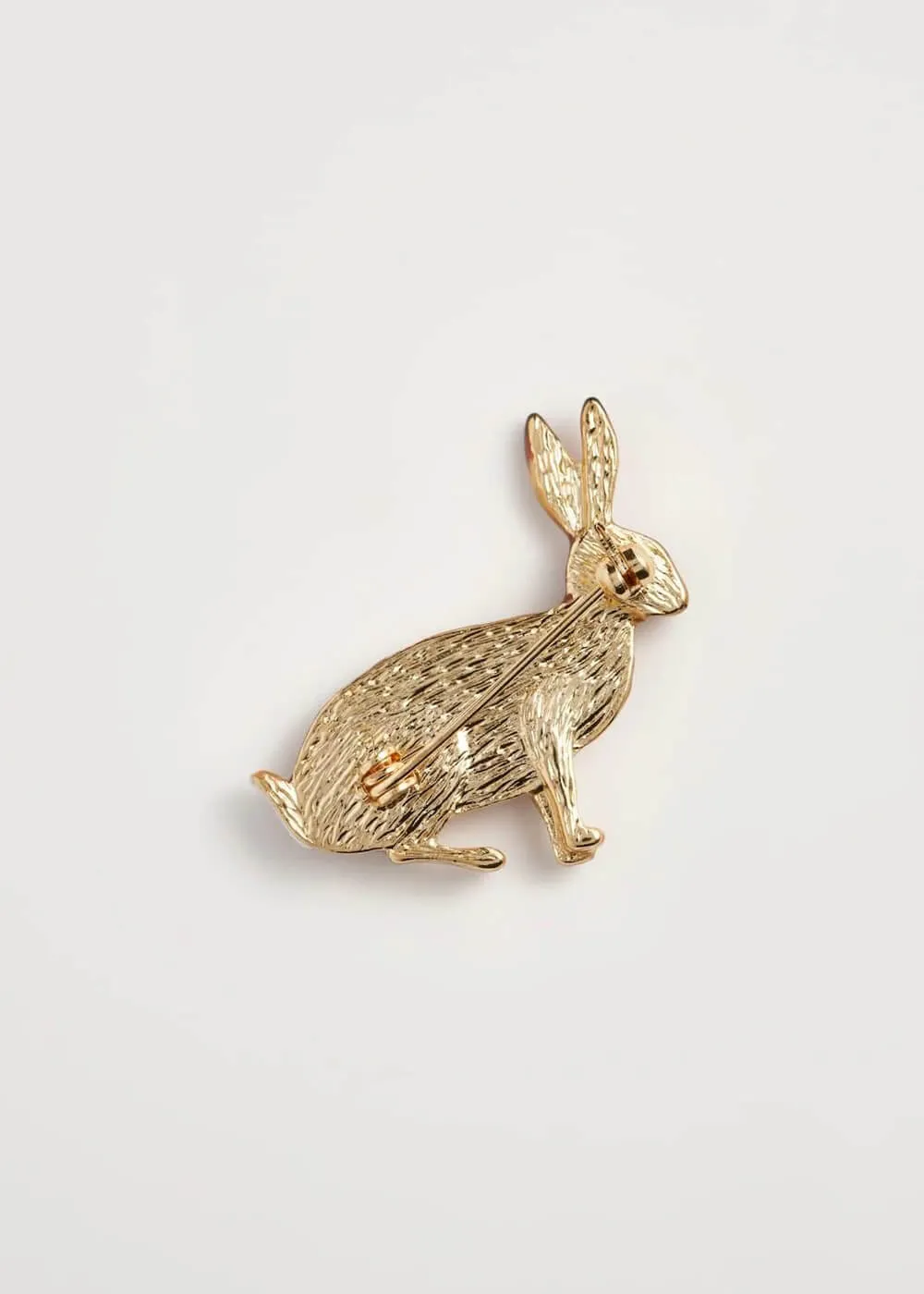 Fable England Rabbit Brooch Brown