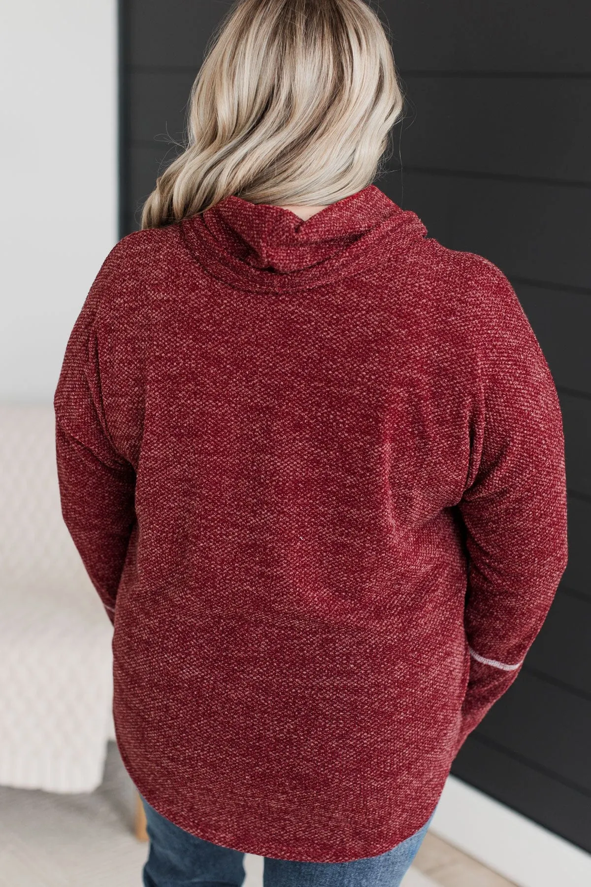 Feeling Flattered Cowl Neck Top- Burgundy