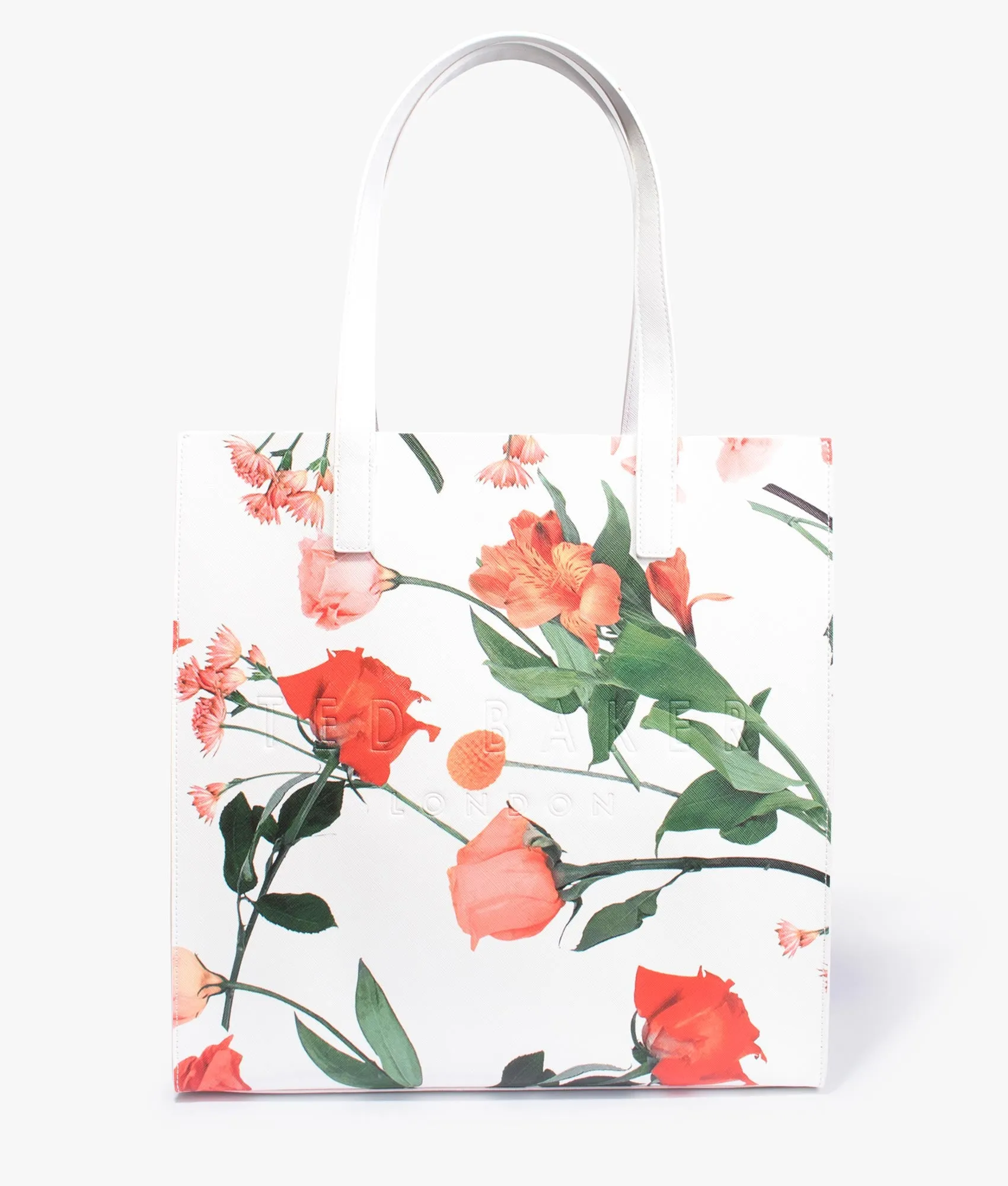 Flircon floral print large shopper in white