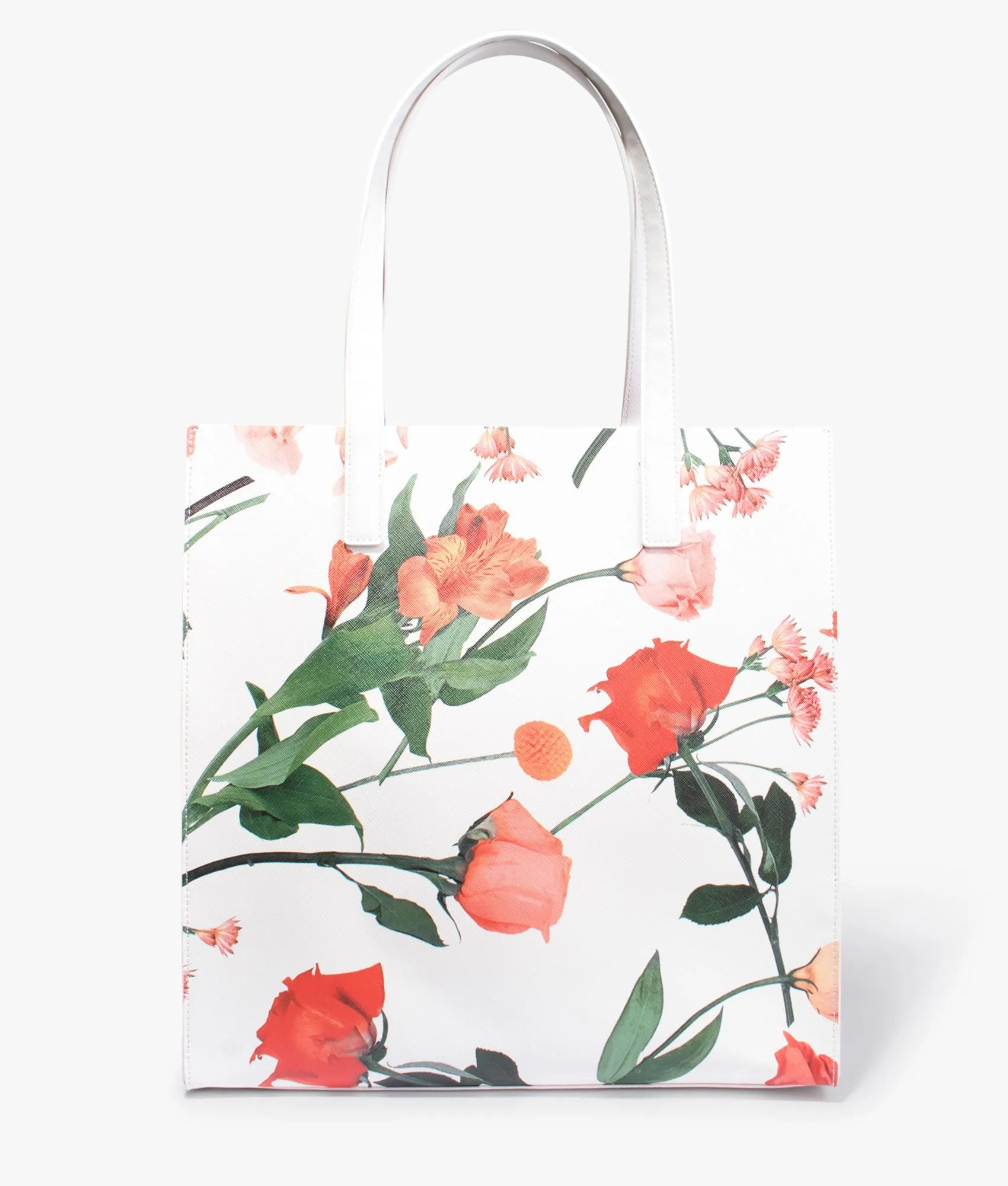 Flircon floral print large shopper in white