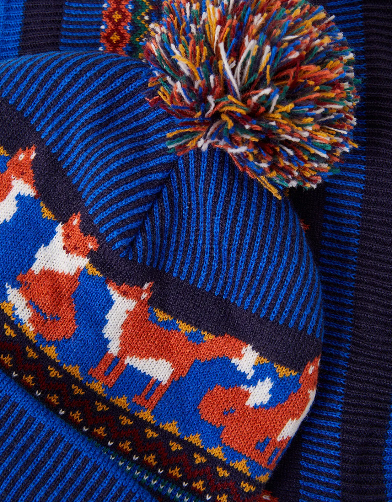 Fox Bobble Hat and Snood Set Multi