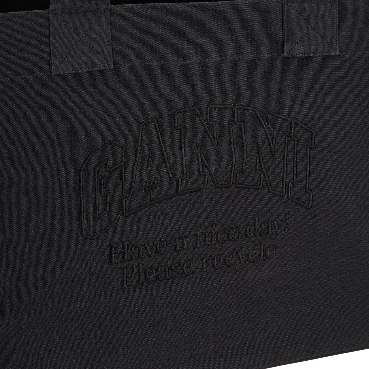 GANNI The Sustainable Edit Tonal Logo XXL Shopper - Phantom