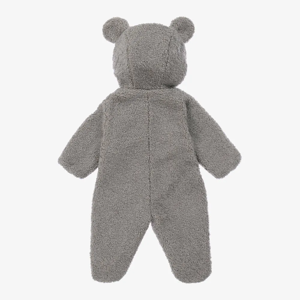 Grey Faux Shearling Bear Pramsuit