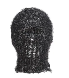 HELIOT EMIL Arise Mohair Balaclava Black Mixed Grey