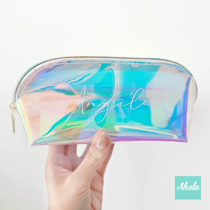 【Hollo】Holographic PVC Pouch 名字幻彩萬用袋