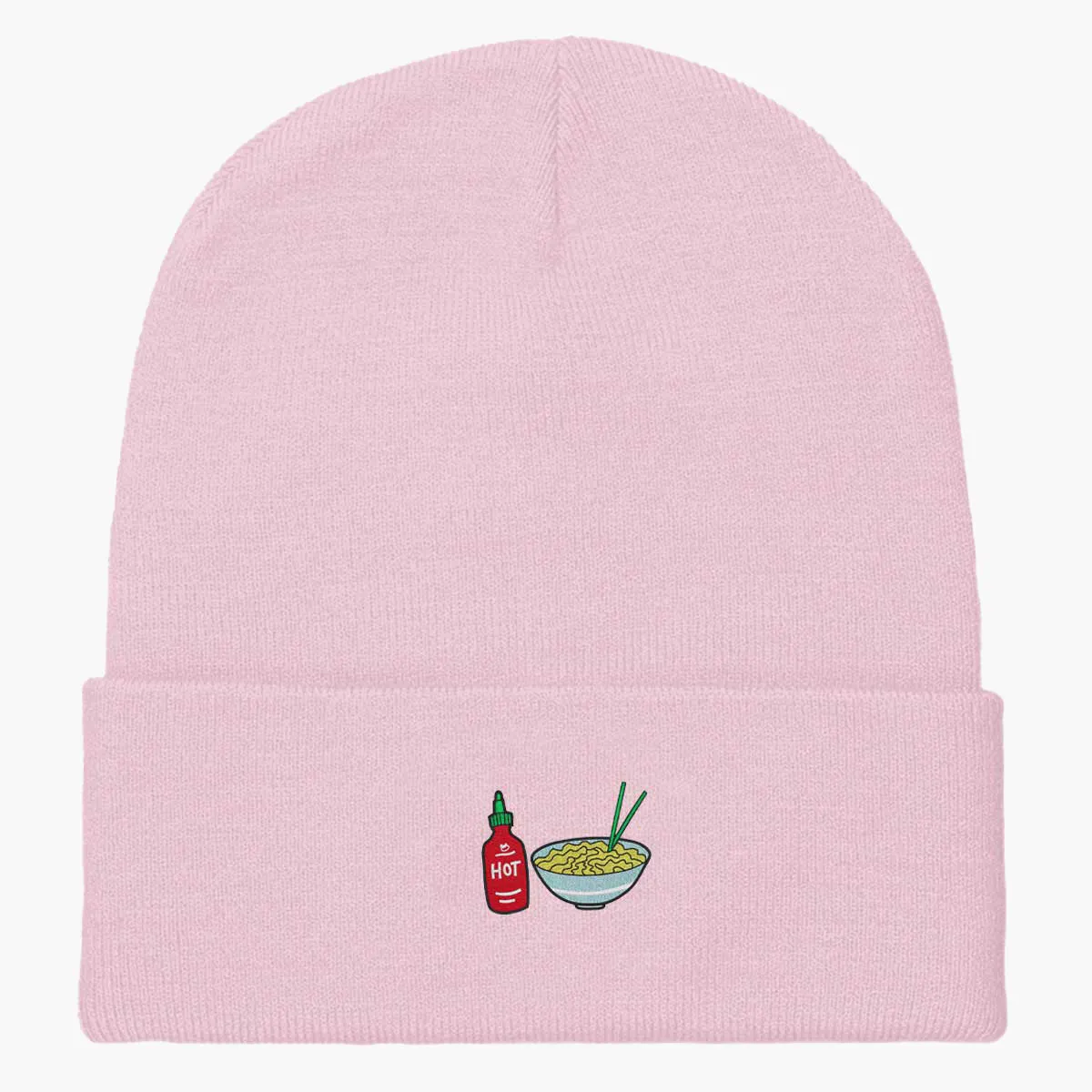 Hot Noodles Embroidered Beanie