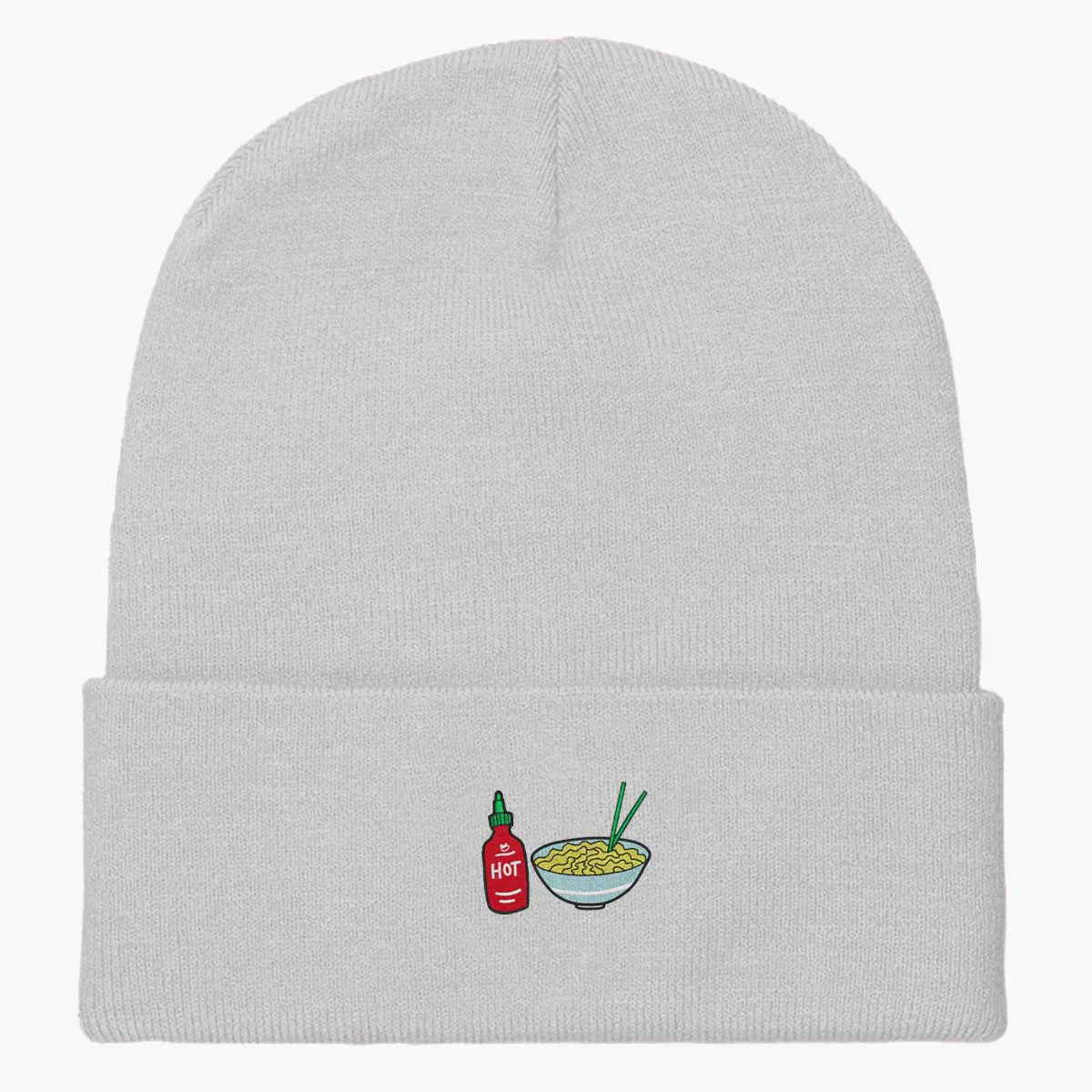 Hot Noodles Embroidered Beanie