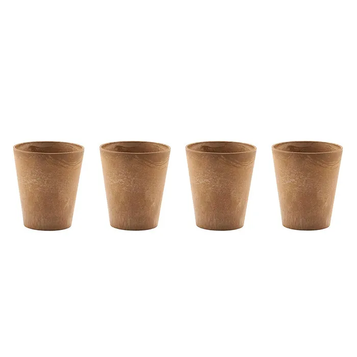 House Doctor Set Of Four Serveur Cups Matte Earth Brown