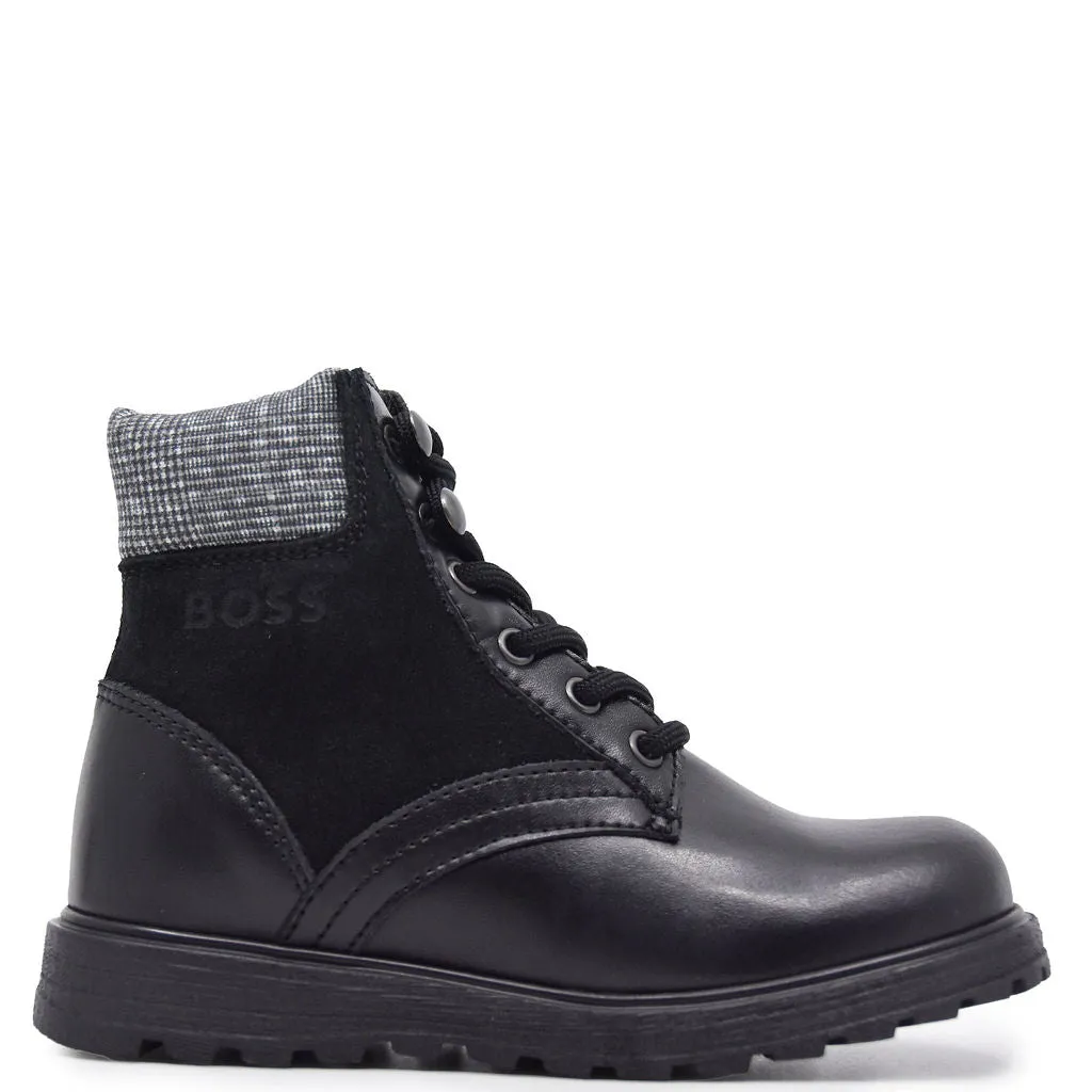 Hugo Boss Black Printed Shearling Boot