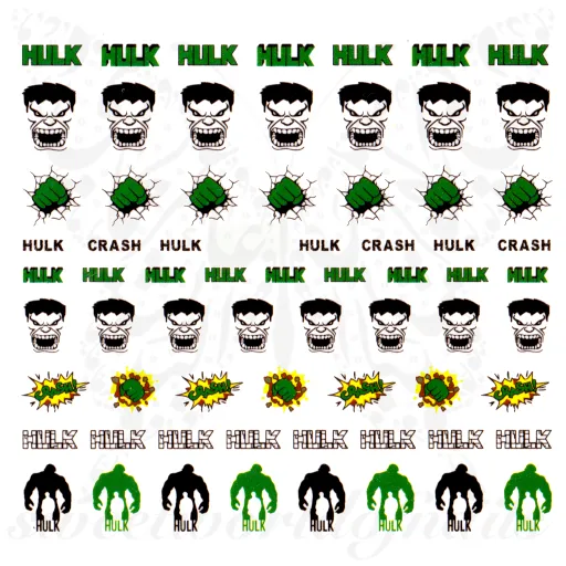 Hulk Superhero Water Decals