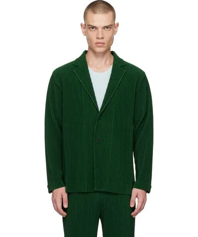 Issey Miyake Green Tailored Pleats 1 Blazer