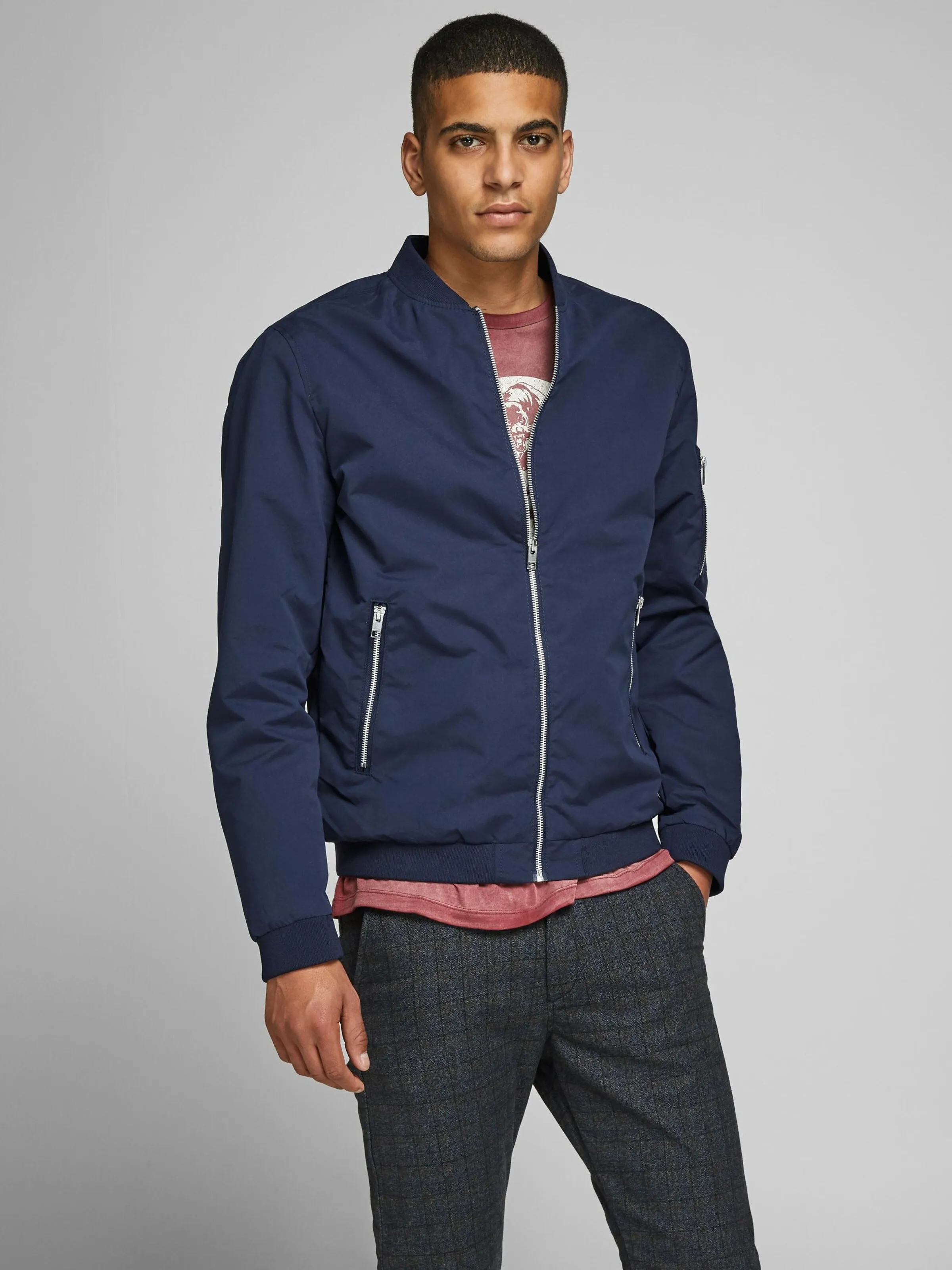 JACK & JONES Regular fit Between-season jacket 'Rush' in Night Blue