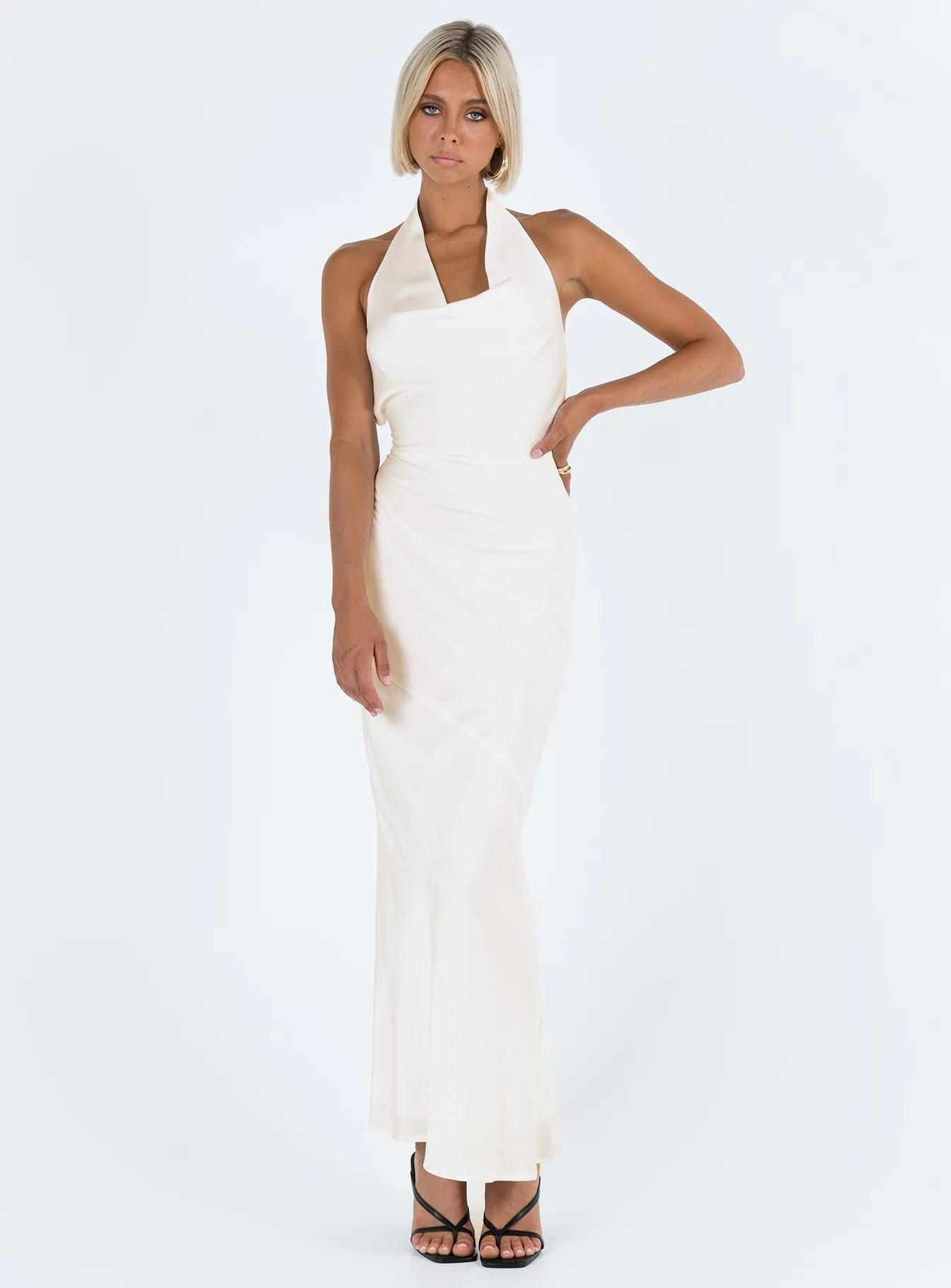 Keylan Cowl Neck Maxi Dress White