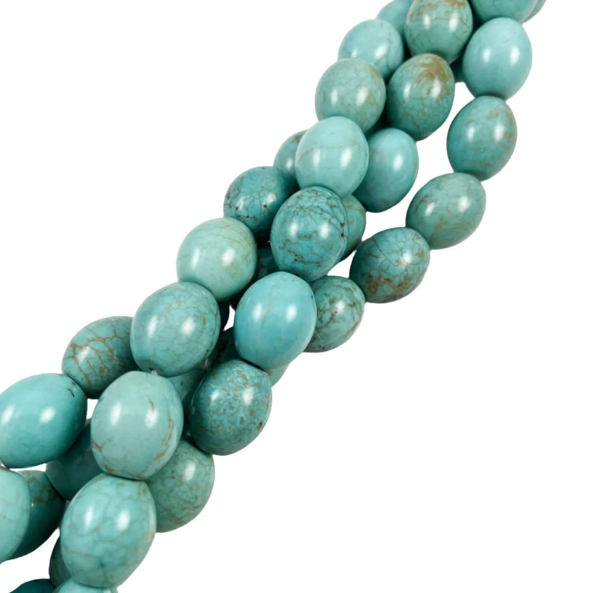 Large Turquoise Barrel Beads 14x12mm